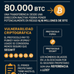 Una misteriosa transferencia de 80.000 Bitcoin podría poner en riesgo 6,16 millones de BTC